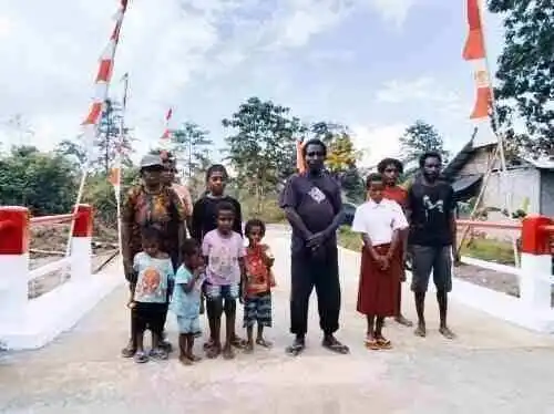 Jembatan Beton Kampung Kaugapu Rampung, Dandim 1710/Mimika: Jadi Penghubung Mobilitas dan Pendorong Perekonomian Warga