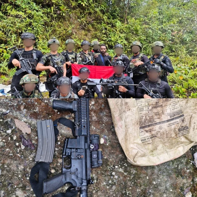 Operasi Gabungan Satgas TNI Berhasil Temukan Senjata Caracal dan 17 Butir Amunisi di Wilayah Ayata