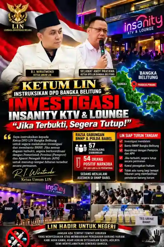 Ketum LIN Tegaskan Sikap soal Insanity KTV & Lounge: Jika Terbukti Melanggar, Segera Tutup