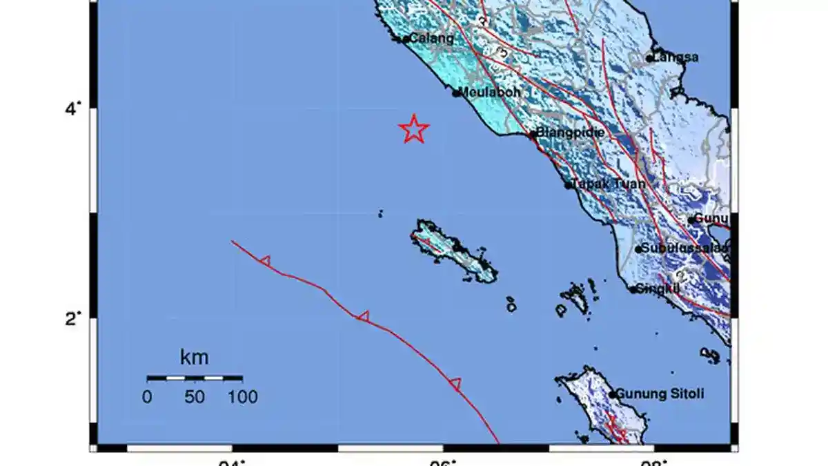 Gempa M 5,4 Berpusat 59 Kilometer dari Meulaboh, BMKG Pastikan Tak Berpotensi Tsunami