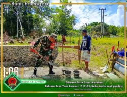 Dibawah Terik Sinar Matahari,Babinsa Desa Yam Koramil 1512-03/Gebe bantu buat pondasi 12 Dibawah Terik Sinar Matahari,Babinsa Desa Yam Koramil 1512-03/Gebe bantu buat pondasi