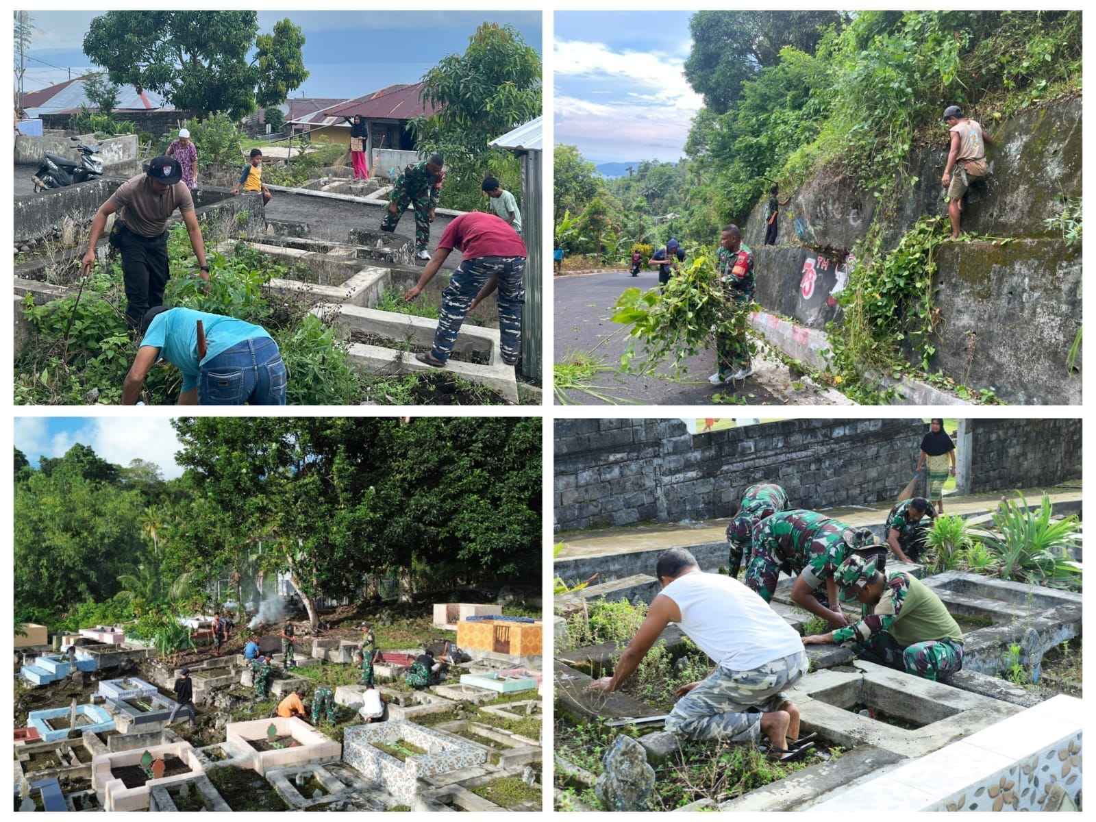 Ramadhan Penuh Kepedulian, Anggota Koramil 1505-01/Tidore dan Warga Kompak Bersihkan Makam dan Jalan Ramadhan Penuh Kepedulian, Anggota Koramil 1505-01/Tidore dan Warga Kompak Bersihkan Makam dan Jalan