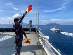 KRI Balongan-908 dan KRI Hampala-880 Sukses Gelar Latihan RAS di Perairan Maluku Utara