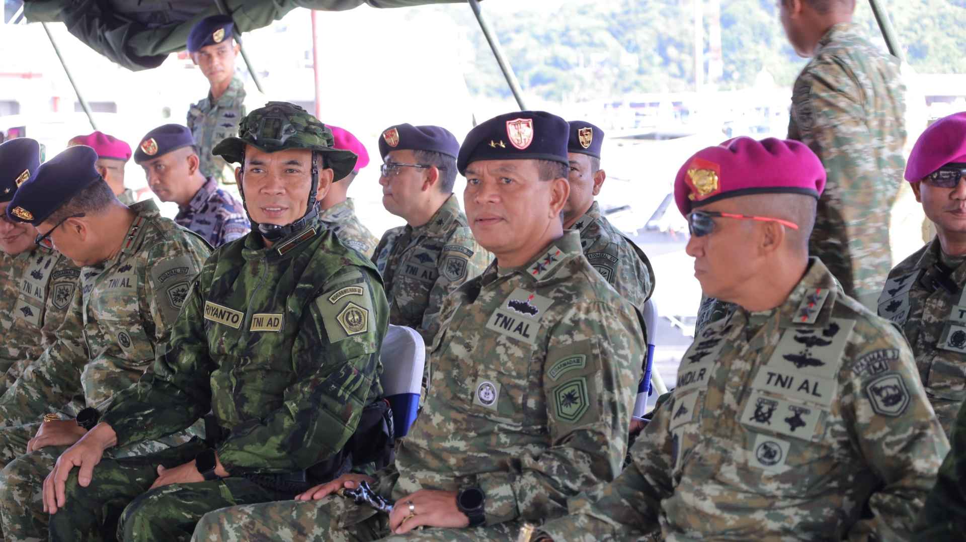Panglima Armada III Hadiri Upacara Penyambutan Satgas Pamtas RI–PNG Mobile Gobang VII Yonif 9 Marinir TA 2026