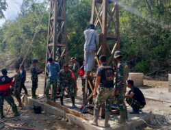 TNI AD Lanjutkan Progres Jembatan Penghubung Desa di Kecamatan Linge Aceh Tengah