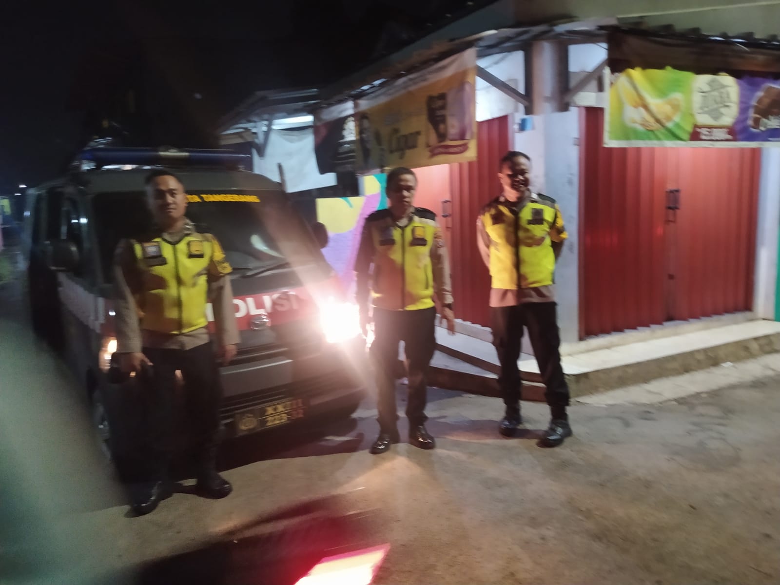 IPTU Amir Murtado Pimpin Ops Cipkon KRYD Polsek Cikupa Patroli Mobile Malam Hari