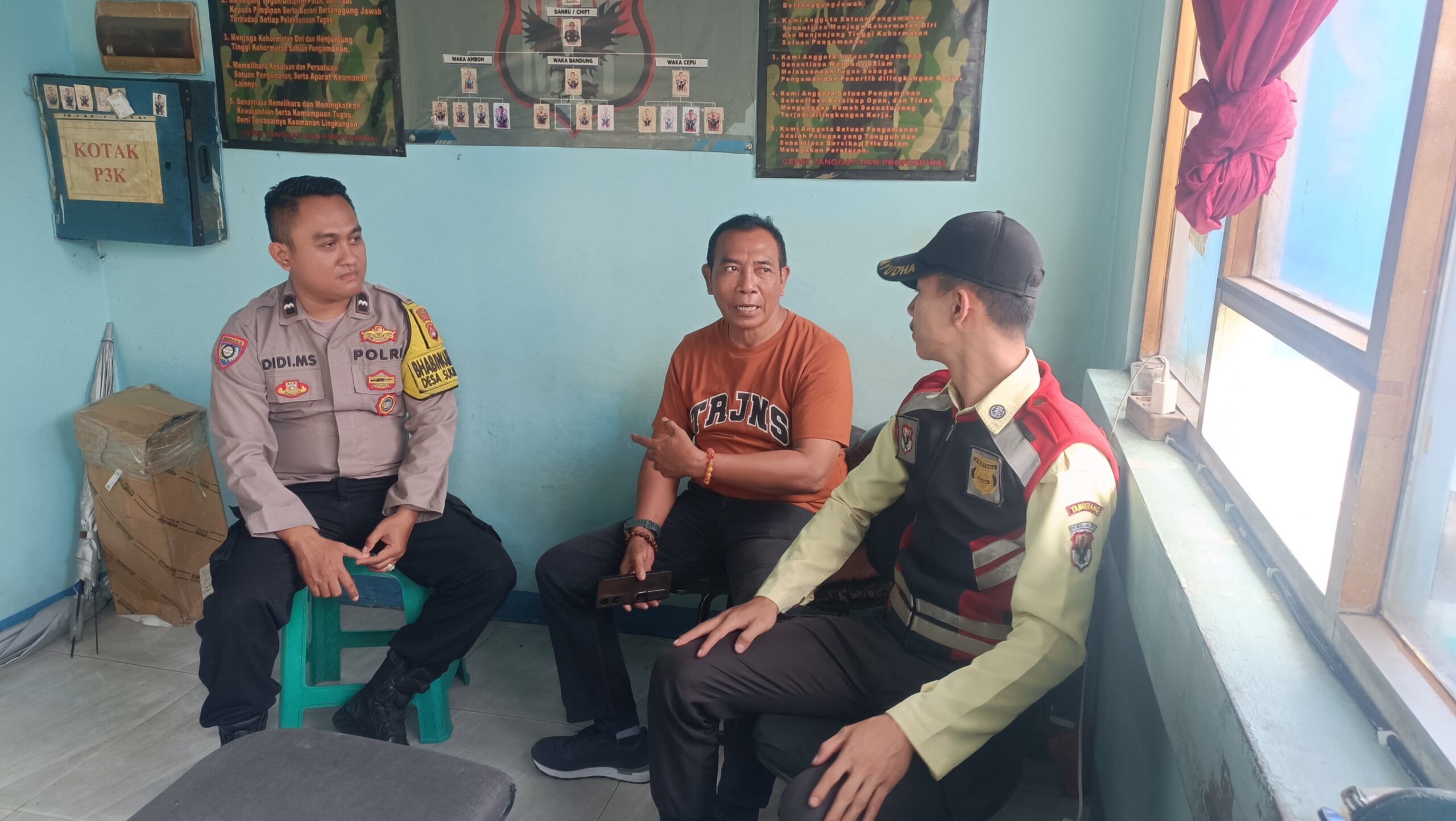 Bhabinkamtibmas Desa Sukanagara Sambang Security PT Kumkang, Sampaikan Himbauan Kamtibmas