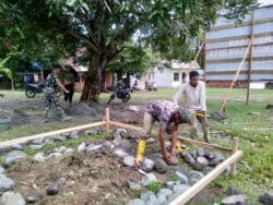 Pondasi Bak Penampungan Air Bersih Mulai Dilaksanakan oleh Satgas TMMD ke-128 Kodim 1801/Manokwari