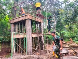 Pembuatan Tandon Air TMMD Ke-128 di RT 20 RW 07 Brabe Capai 50 Persen