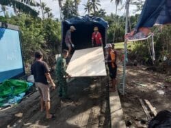 Pembangunan Jembatan Garuda di Desa Gita Dipercepat, Material Terus Didrop ke Lokasi