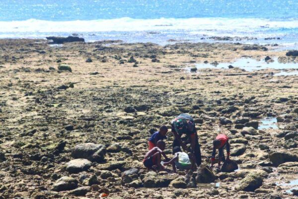 Satgas TMMD Ke-128 Kodim 1801/Manokwari Bersama Anak-Anak Kampung Tanah Rubuh Cari Ikan Bersama