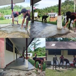 TMMD Ke-128 Kodim 1801/Manokwari Laksanakan Pengecoran Lantai Teras SD Inpres 62 Asai Tmmd