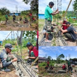 Melalui TMMD Ke-128 Kodim 1801/Manokwari Sudah Terpasang Rangka Besi Bak Penampung Air Bersih Manokwari