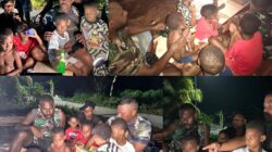 Malam Minggu, Satgas TMMD Ke-128 Kodim 1801/Manokwari Nonton Bersama Anak-Anak Kampung Tanah Rubuh