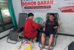 Bersama PMI Cabang, Koramil Ngraho Bojonegoro Gelar Donor Darah