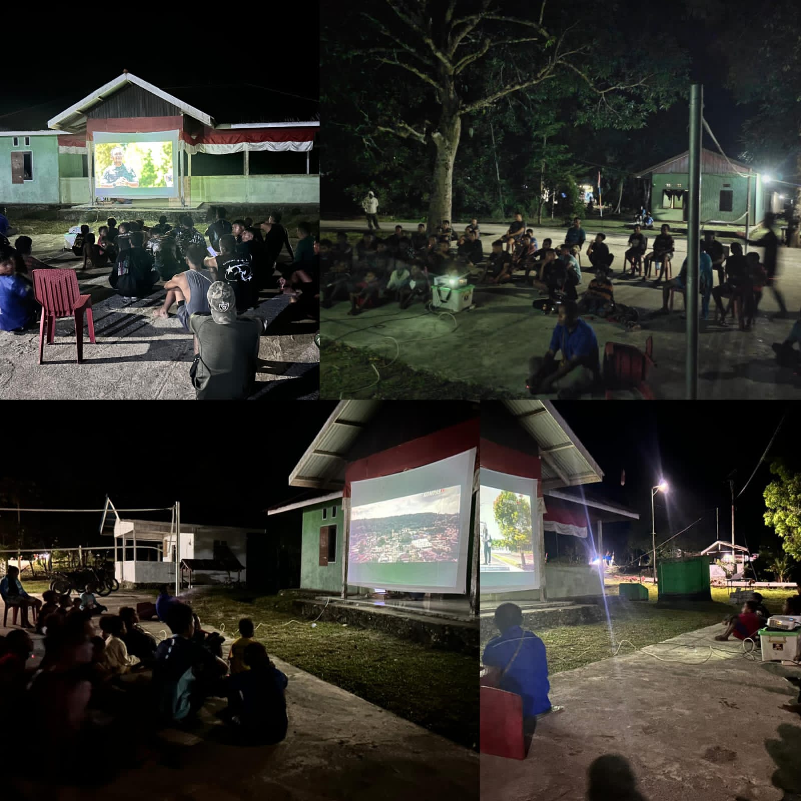 Nonton Bareng “Bakti Memanggil di Kota Injil”, Warga dan Satgas TMMD Ke-128 Saksikan Kiprah Kodim 1801/Manokwari