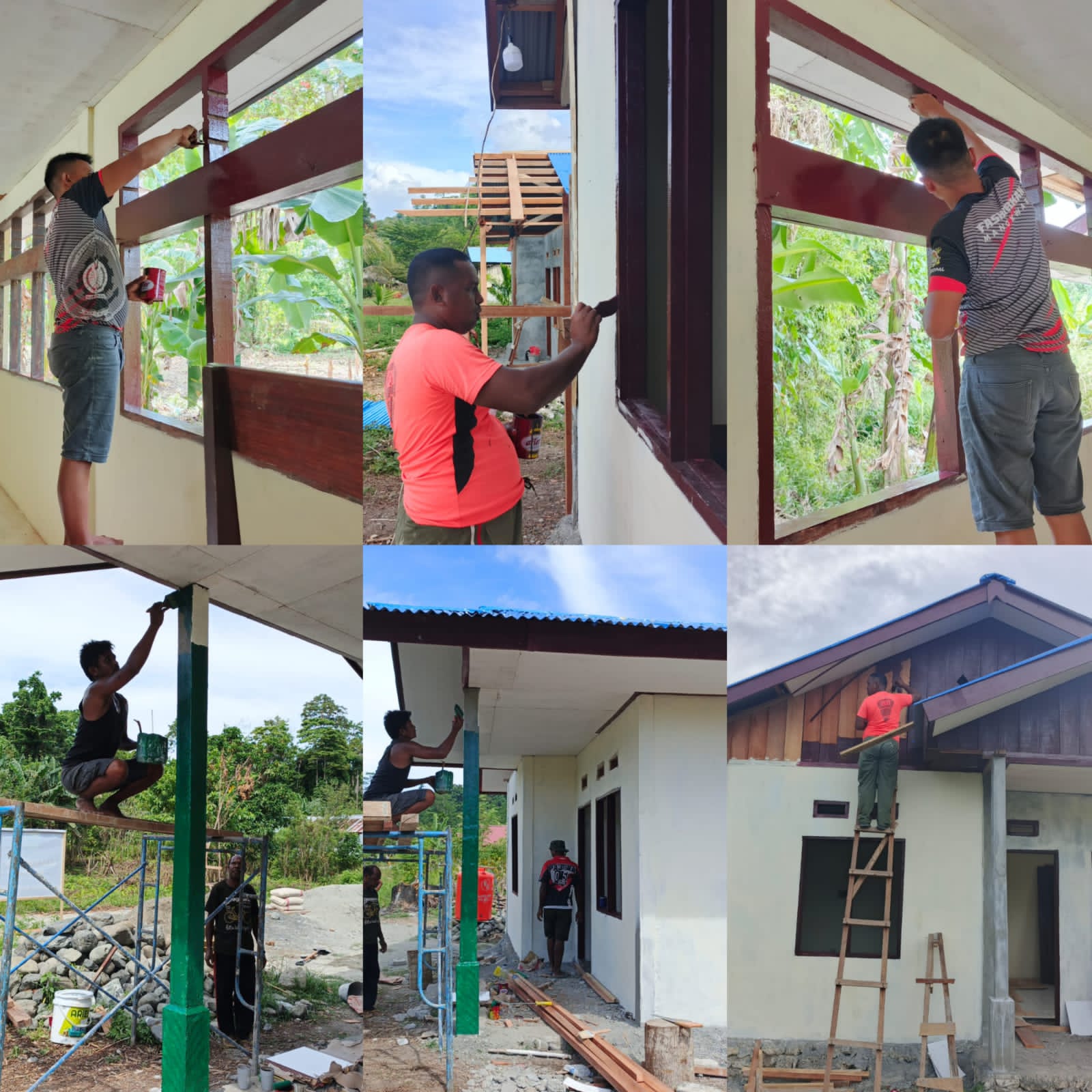 Pengecatan RTLH TMMD Ke-128 Kodim 1801/Manokwari Masuki Tahap Finishing