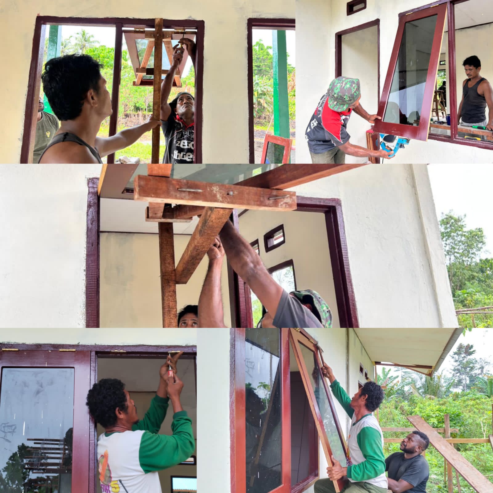 Pemasangan Pintu dan Jendela RTLH TMMD Ke-128 Kodim 1801/Manokwari Capai Tahap Finishing Pemasangan Pintu dan Jendela RTLH TMMD Ke-128 Kodim 1801/Manokwari Capai Tahap Finishing