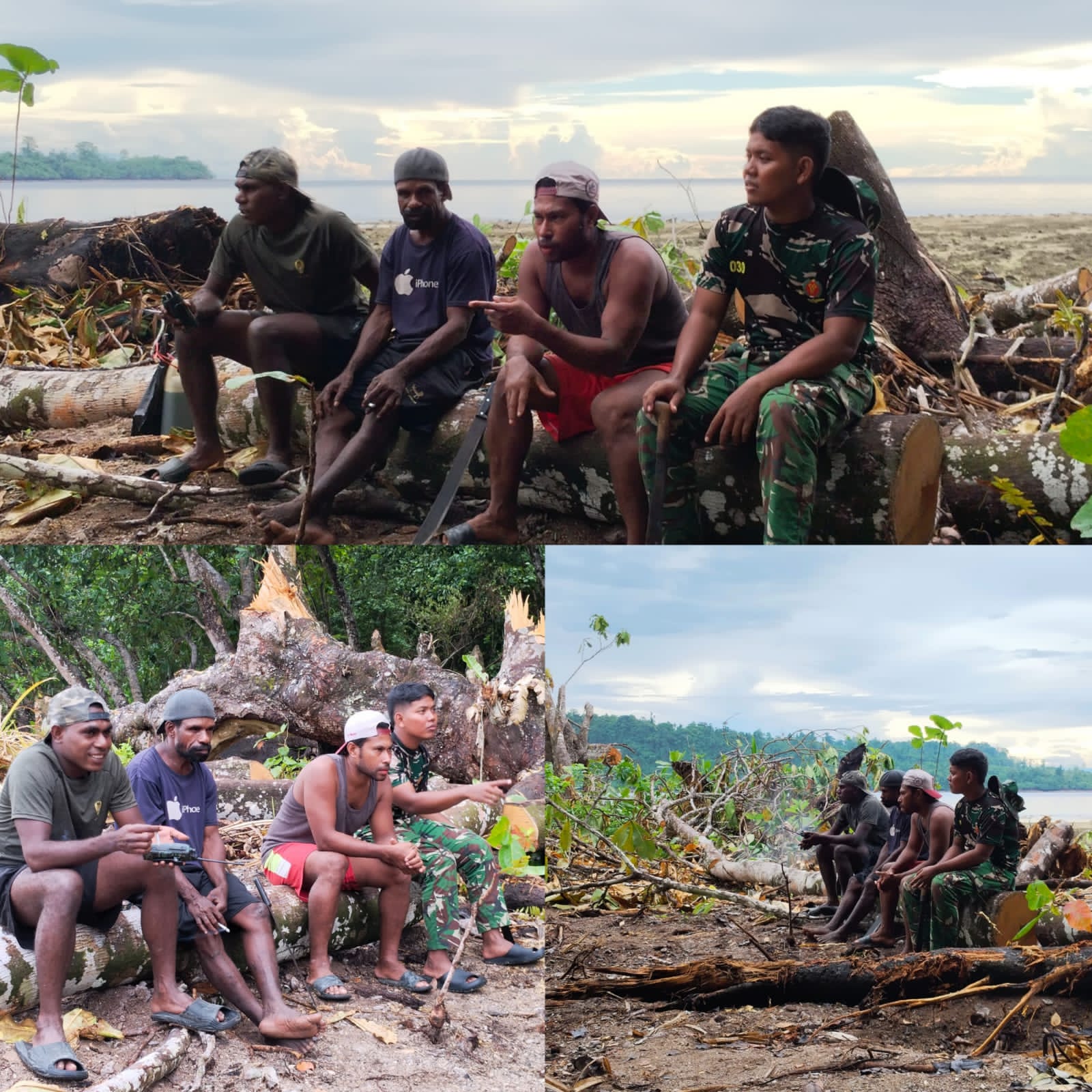 Satgas TMMD Ke-128 Kodim 1801/Manokwari, Jalin Komunikasi Sosial Dengan Warga di Kampung Tanah Rubuh Satgas TMMD Ke-128 Kodim 1801/Manokwari, Jalin Komunikasi Sosial Dengan Warga di Kampung Tanah Rubuh
