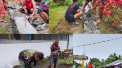 Satgas TMMD Ke-128 Kodim 1801/Manokwari Bangun Pondasi Pagar Gereja Jemaat Erroi