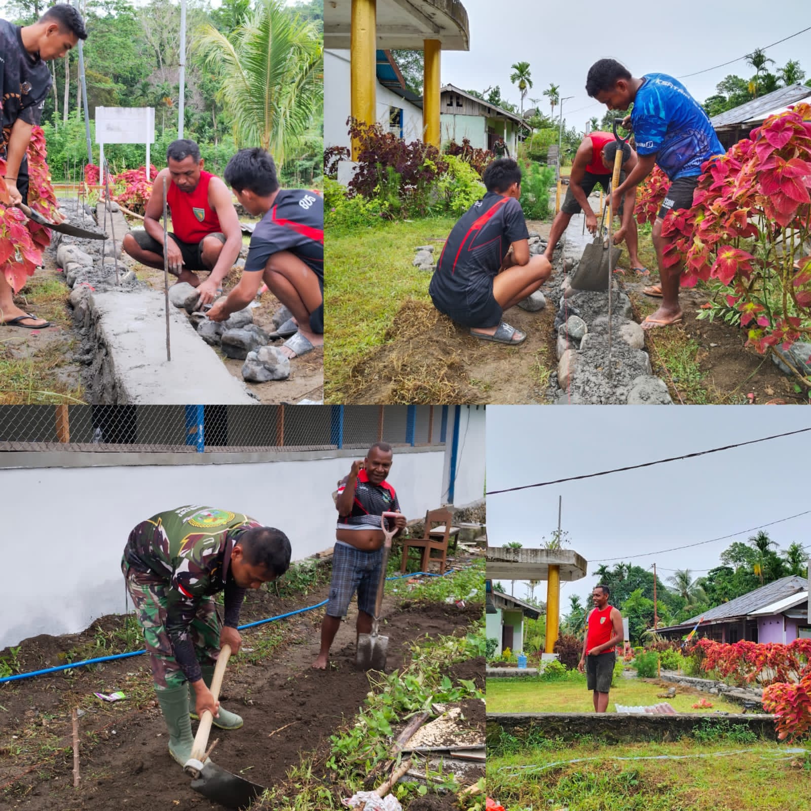 Satgas TMMD Ke-128 Kodim 1801/Manokwari Bangun Pondasi Pagar Gereja Jemaat Erroi Satgas TMMD Ke-128 Kodim 1801/Manokwari Bangun Pondasi Pagar Gereja Jemaat Erroi