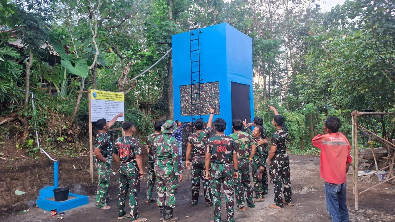Satgas Rampungkan Tandon SPAM Program TMMD ke 128