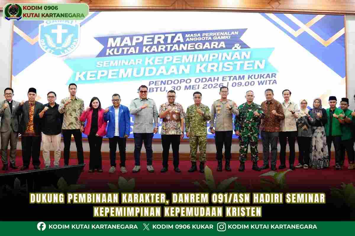 Dukung Pembinaan Karakter, Danrem 091/ASN Hadiri Seminar Kepemimpinan Kepemudaan Kristen