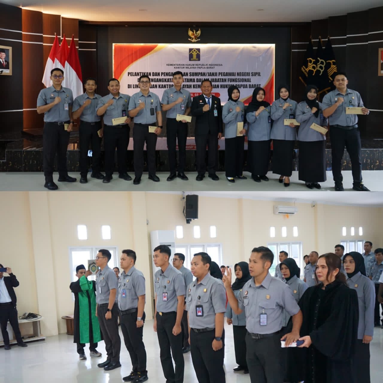 Kakanwil Kemenkum Papua Barat Ambil Sumpah PNS dan Lantik Pegawai dalam Jabatan Fungsional, Teguhkan Integritas ASN