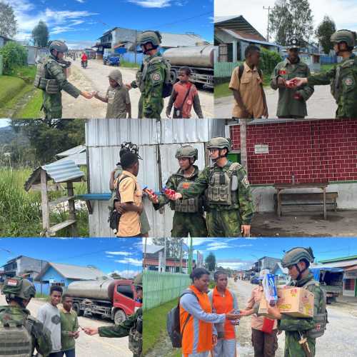 Mengukir Senyum di Tanah Papua, Satgas Marinir Gobang 8 Berbagi Cokelat untuk Anak-Anak Waghete Mengukir Senyum di Tanah Papua, Satgas Marinir Gobang 8 Berbagi Cokelat untuk Anak-Anak Waghete