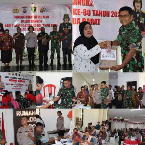 HUT Bhayangkara ke-80: Kodam XVIII/Kasuari Perkokoh Sinergi TNI-Polri dalam Bakti Kesehatan untuk Rakyat