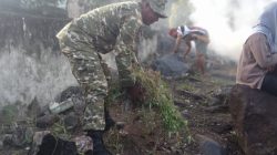 Peduli Lingkungan, Babinsa Kodim Tidore Bersama Pemuda Gelar Aksi Bersih Taman