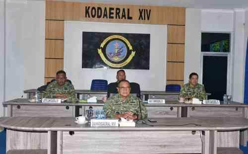 Komandan Kodaeral XIV Ikuti Vicon Pengesahan Doktrin TNI Perisai Trisula Nusantara
