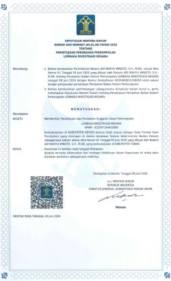 AHU PERUBAHAN LIN HASIL MUBESLUB SURABAYA RESMI TERBIT, DPD Bilang : OKNUM PEMBUAT GADUH HARUS HENTIKAN FITNAH