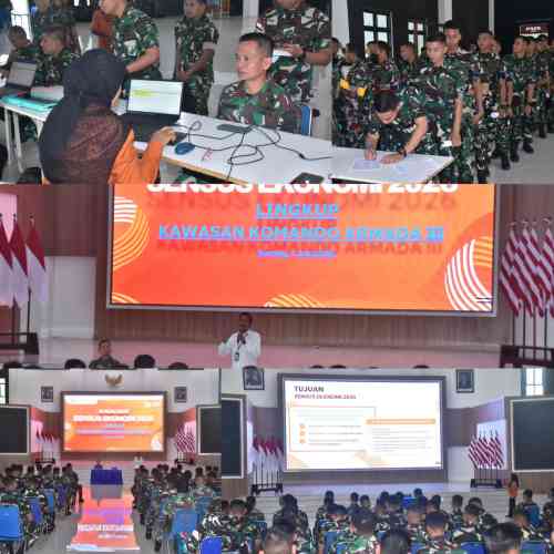 Dukung Ekonomi Kuat dan Berkelanjutan, Prajurit Koarmada III Ikuti Pendataan Sensus Ekonomi 2026