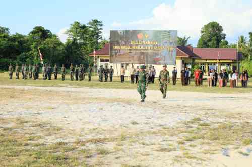 Jelang Pembukaan TMMD ke-129, Satgas TMMD Kodim 1505/Tidore Matangkan Persiapan Melalui Gladi Upacara