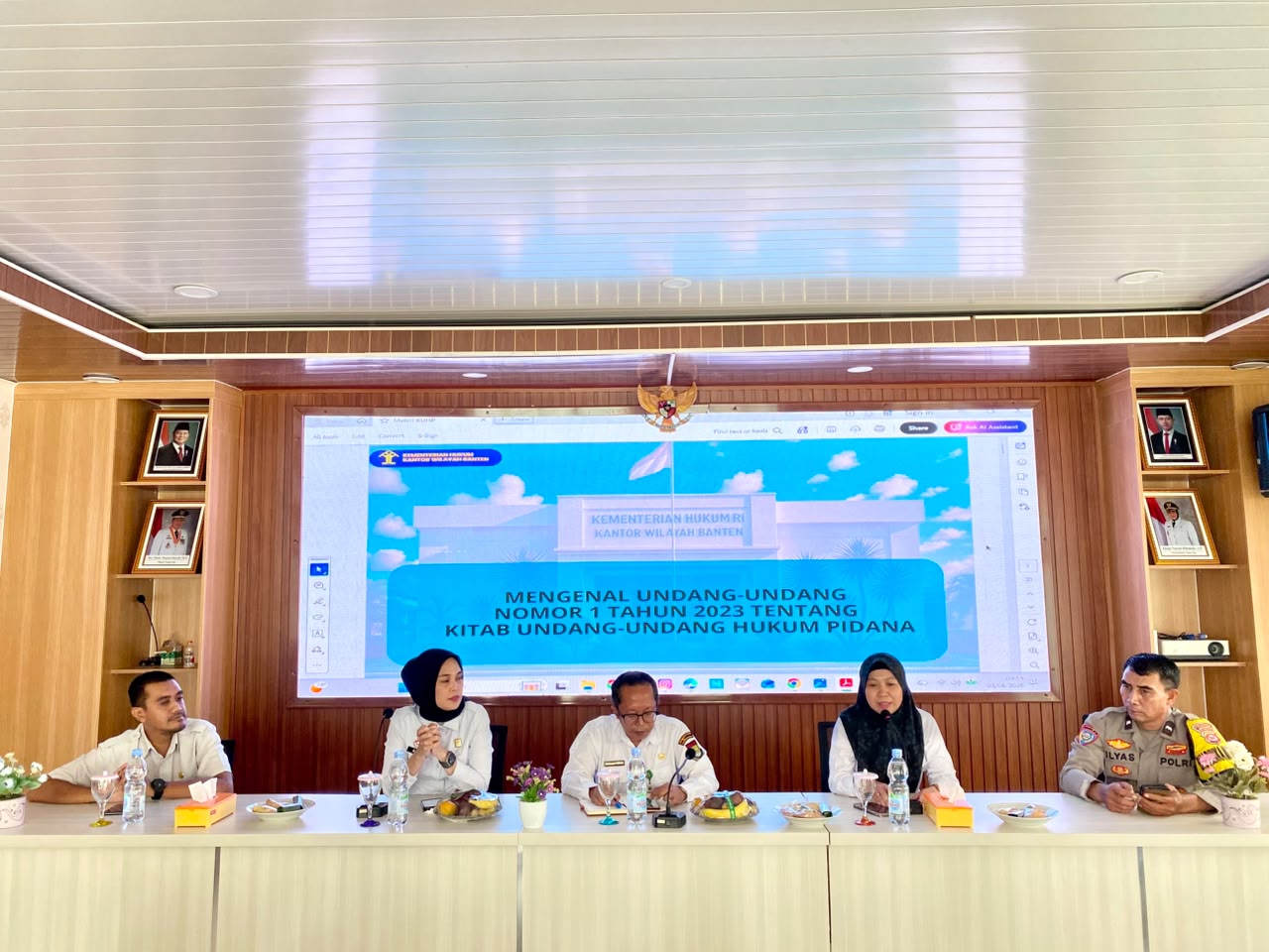 Wakapolsek Cikupa Hadiri Sosialisasi KUHP Nomor 1 Tahun 2023 di Kelurahan Sukamulya