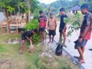TMMD Ke-129 Kodim 1807/Sorsel, TNI dan Warga Tanam Pohon Bersama untuk Hijaukan Kampung Sesor