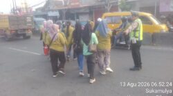 Personel Lantas Polsek Cikupa Laksanakan PECAK, Atur Arus Lalu Lintas Pagi Hari