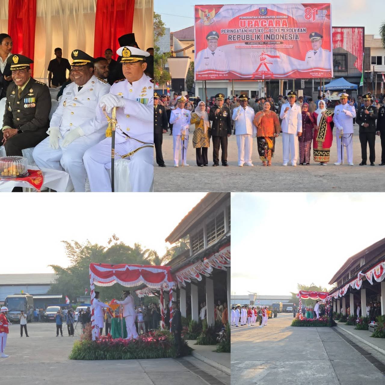 Koarmada III Hadiri Upacara Penurunan Bendera HUT Ke-81 RI di Kabupaten Sorong Koarmada III Hadiri Upacara Penurunan Bendera HUT Ke-81 RI di Kabupaten Sorong