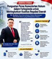 Dr. Sucipto: Penguatan Peran Kementerian Hukum dalam Forkopimda untuk Meningkatkan Kualitas Regulasi Daerah