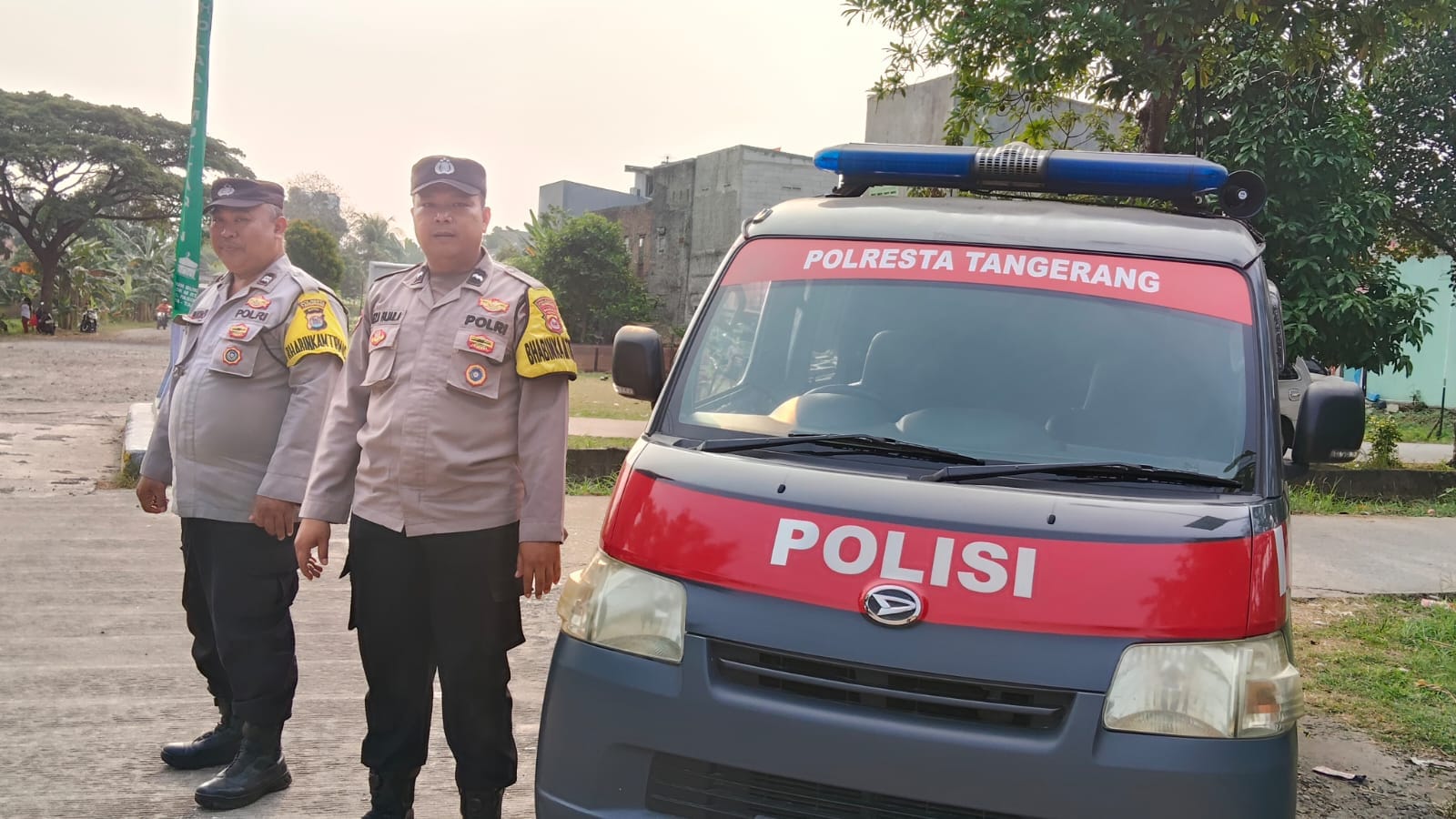 Polsek Cikupa Gelar Patroli Public Address, Edukasi Warga Cegah Karhutla