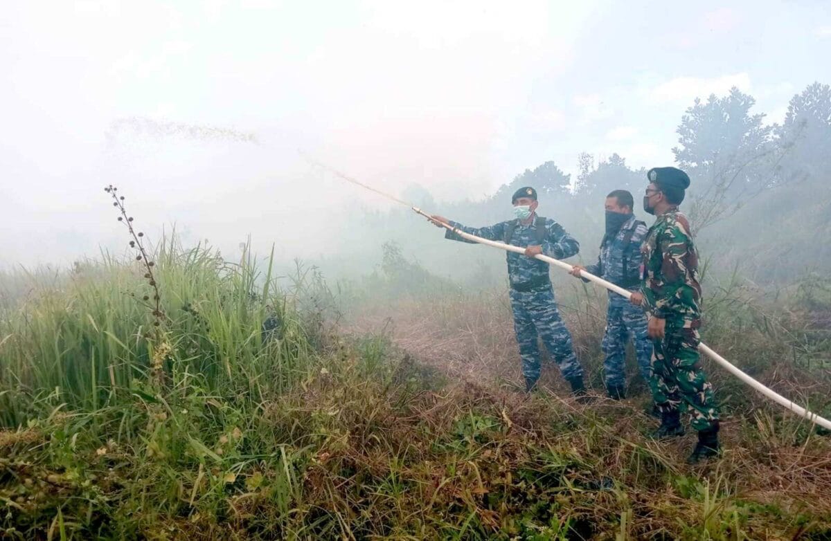 Komandan Lanud Sjamsudin Noor Pimpin Langsung Pemadaman Kebakaran Hutan dan Lahan di Kalimantan Selatan