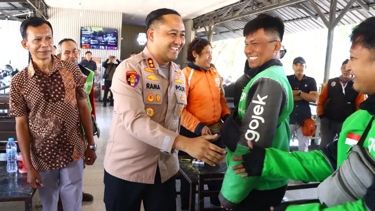 Komitmen Ojol Dalam Menjaga Kamtibmas di Gresik