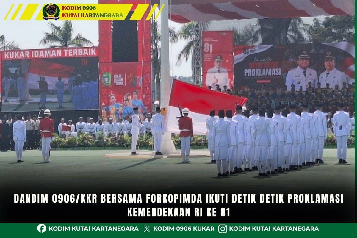 Dandim 0906/Kkr Bersama Forkopimda Ikuti Detik Detik Proklamasi Kemerdekaan RI Ke 81