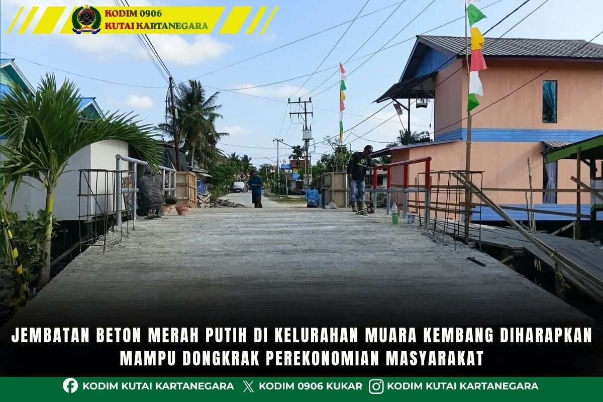 Jembatan Beton Merah Putih Di Kelurahan Muara Kembang Diharapkan Mampu Dongkrak Perekonomian Masyarakat