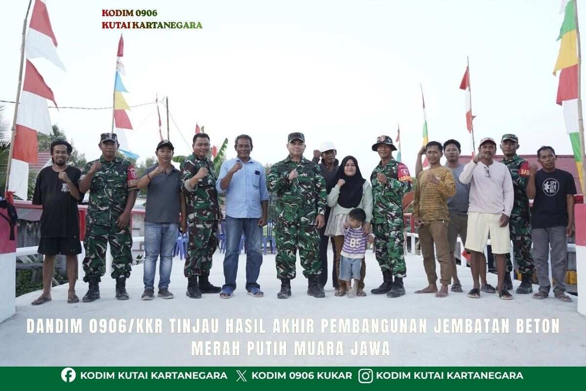 Dandim 0906/Kkr Tinjau Hasil Akhir Pembangunan Jembatan Beton Merah Putih Muara Jawa Dandim 0906/Kkr Tinjau Hasil Akhir Pembangunan Jembatan Beton Merah Putih Muara Jawa