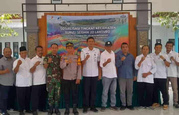 Dukung Ketahanan Energi Nasional, Bati Tuud Koramil Ngasem Bojonegoro Hadiri Sosialisasi Survei Seismik 2D Lamturo