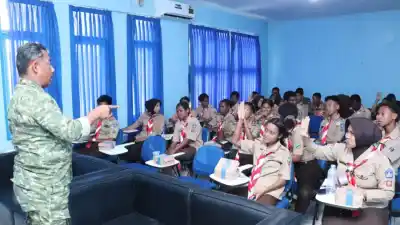 Kodaeral XIV Sorong Ikuti Grand Launching Ekstrakurikuler Korps Kadet Republik Indonesia (KKRI)