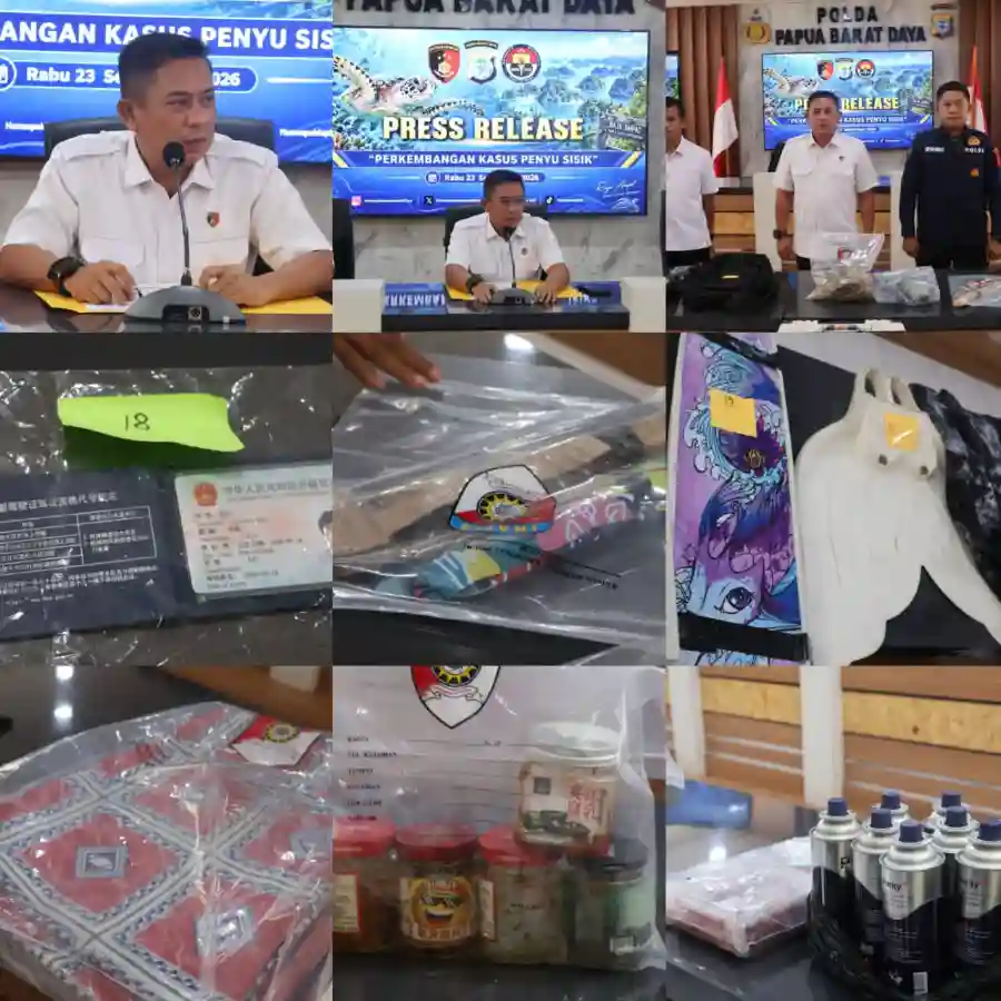 Ditreskrimsus Polda PBD Gelar Ungkap Dugaan Tindak Pidana Konservasi Penyu di Raja Ampat Ditreskrimsus Polda PBD Gelar Ungkap Dugaan Tindak Pidana Konservasi Penyu di Raja Ampat
