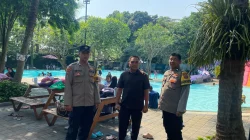 Polsek Cikupa Pantau Kolam Renang Talaga Bestari, Sampaikan Imbauan Kamtibmas